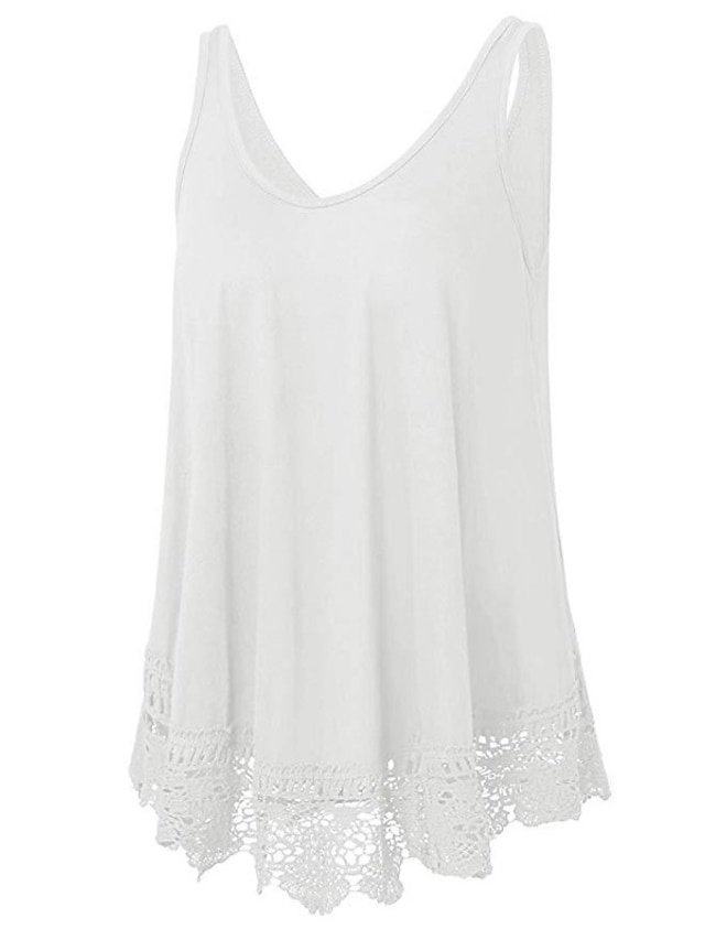 Basic Plus Size Lace Crew Neck Sleeveless Regular Vest - Image 2