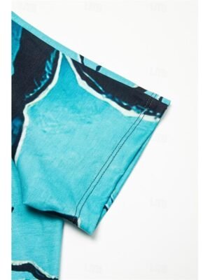 Basic Regular Cat Print Round Neck Short Sleeve Summer Top - Image 5