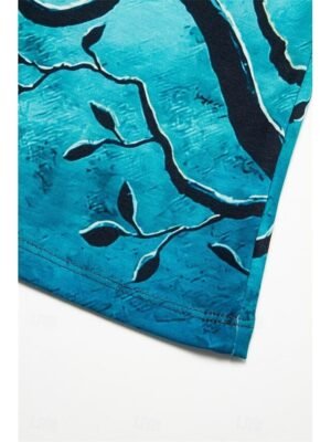 Basic Regular Cat Print Round Neck Short Sleeve Summer Top - Image 6