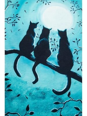 Basic Regular Cat Print Round Neck Short Sleeve Summer Top - Image 7