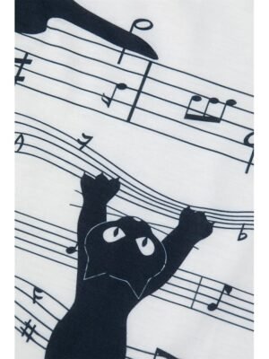 Basic Regular Cat Print Round Neck Short Sleeve Top - Image 7