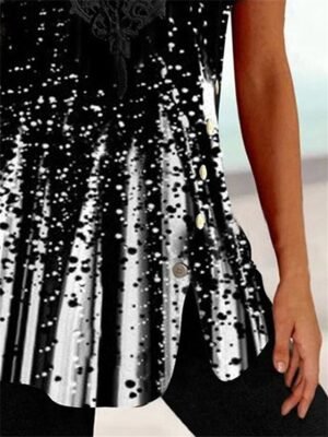 Basic Regular Fit Colour Gradient Square Neck 3/4 Sleeve Plus Size T-shirt - Image 7