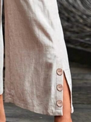 Basic Regular Fit Plain High Waist Full Length Chinos - Image 3