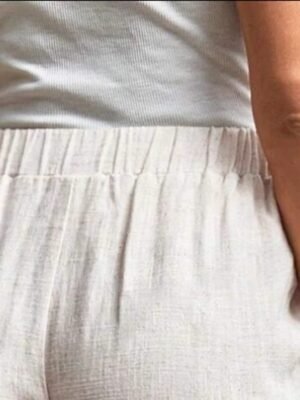 Basic Regular Fit Plain High Waist Full Length Chinos - Image 4