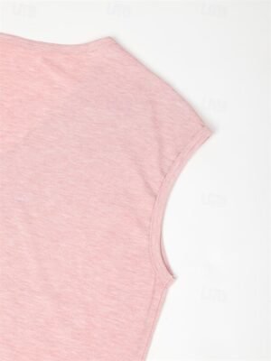 Basic Regular Fit Plain V Neck Sleeveless T-Shirt - Image 26