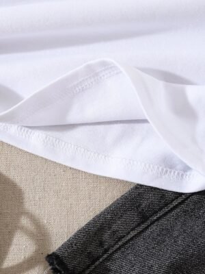 Basic Regular Funny Cat Letter Print Round Neck Short Sleeve T-Shirt - Image 8