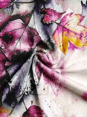Basic Regular Leaf Print Round Neck Short Sleeve Tops - Image 7