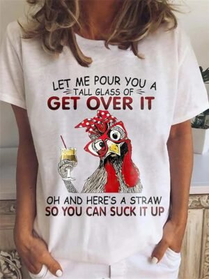 Basic Regular Letter Print Round Neck Short Sleeve Top - Image 1