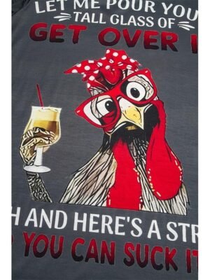 Basic Regular Letter Print Round Neck Short Sleeve Top - Image 12