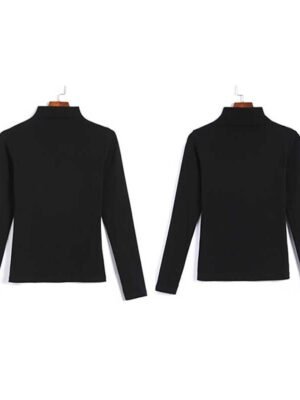 Basic Regular Plain Turtleneck Long Sleeve Top - Image 11