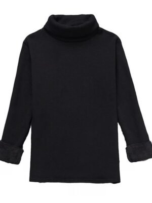 Basic Regular Plain Turtleneck Long Sleeve Top - Image 6