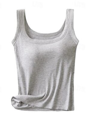 Basic Regular Solid Crew Neck Sleeveless Camisole Top - Image 10