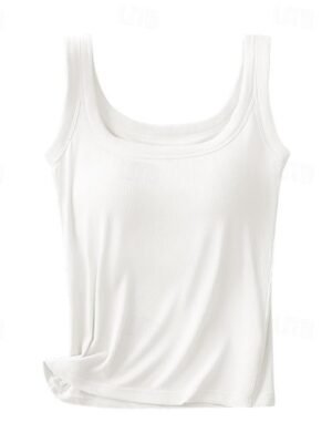 Basic Regular Solid Crew Neck Sleeveless Camisole Top - Image 11