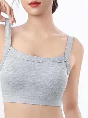Basic Regular Solid Crew Neck Sleeveless Tank Top - Image 7