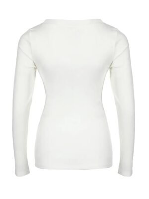 Basic Regular Solid U Neck Long Sleeve Tops - Image 6
