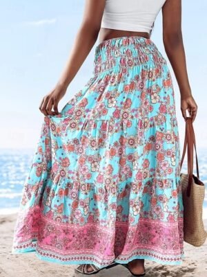 Bohemia A-Line Ethnic High Waist Maxi Skirt - Image 19
