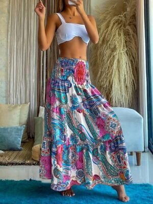 Bohemia A-Line Ethnic High Waist Maxi Skirt - Image 29