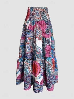 Bohemia A-Line Ethnic High Waist Maxi Skirt - Image 30