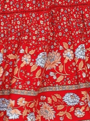 Bohemia A Line Floral High Waist Maxi Skirt - Image 10