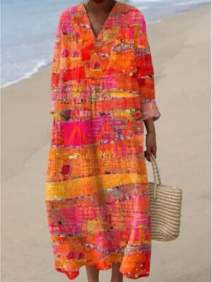 Bohemia Regular Print Shirt Collar Long Sleeve Tops - Image 6