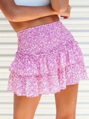 Bohemian A-Line Floral High Waist Mini Skirt - Image 10