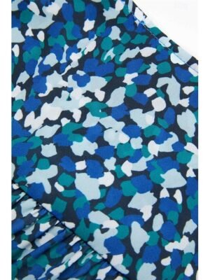 Bohemian Loose Floral V Neck Short Sleeve Mid-Length Dress - Image 12