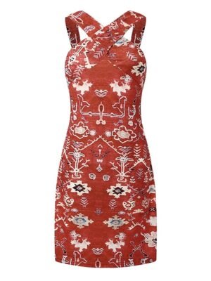 Bohemian Loose Geometric Halter Sleeveless Mini Dress - Image 11