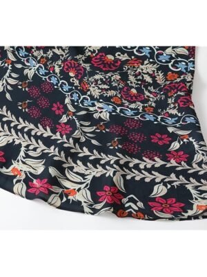 Bohemian Maxi Floral V Neck Long Sleeve Dress - Image 11