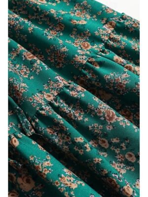 Bohemian Mid Rise Floral Print Midi Skirt - Image 20