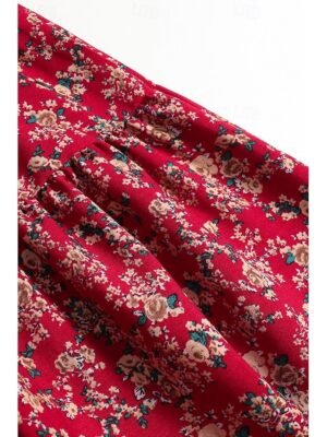 Bohemian Mid Rise Floral Print Midi Skirt - Image 8