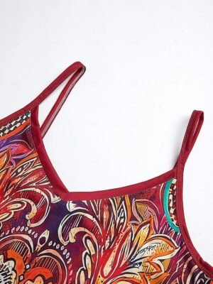 Bohemian Regular Fit Paisley V-Neck Sleeveless Camisole - Image 4