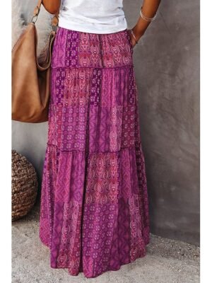 Bohemian Swing Graphic Long Maxi Skirt - Image 17