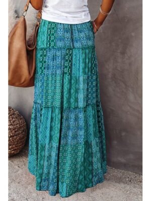 Bohemian Swing Graphic Long Maxi Skirt - Image 21