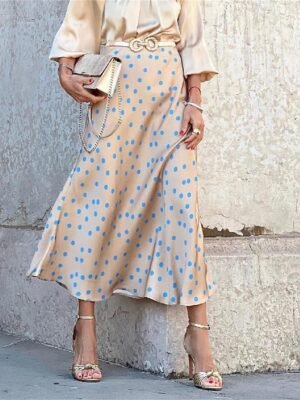 Boho A-Line Floral Geometric High Waist Maxi Skirt - Image 6
