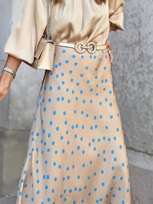 Boho A-Line Floral Geometric High Waist Maxi Skirt - Image 8