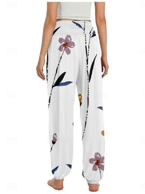 Boho Ethnic High Waist Floral Full Length Wide Leg Trousers - Image 20