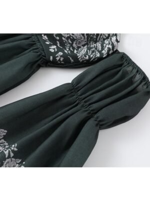 Boho Regular Fit Floral Off Shoulder Long Sleeve Mini Dress - Image 6