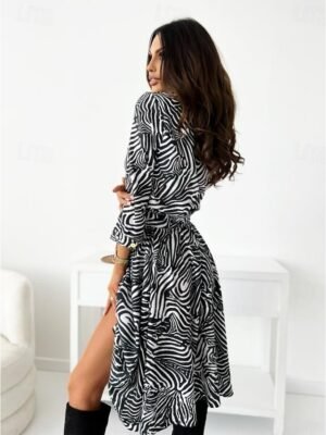 Boho Regular Fit Floral V Neck Long Sleeve Midi Dress - Image 15