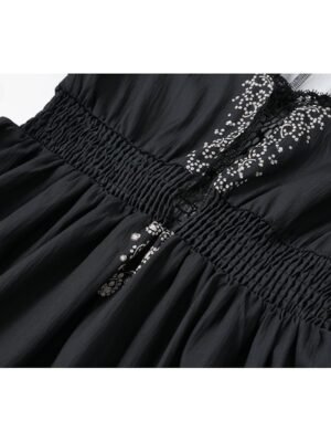 Boho Regular Fit Floral V Neck Short Sleeve Mini Dress - Image 8