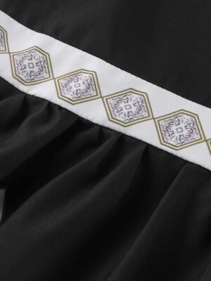 Boho Regular Fit Geometric V Neck Long Sleeve Mini Dress - Image 8