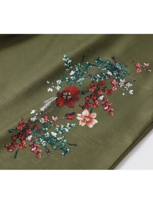 Boho Regular Fit Natural Flower Full Length Wide Leg Slacks - Image 10