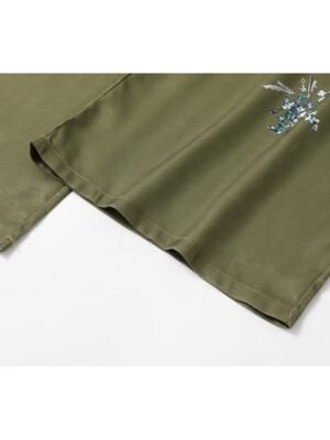 Boho Regular Fit Natural Flower Full Length Wide Leg Slacks - Image 11