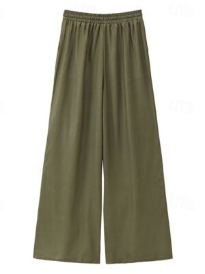 Boho Regular Fit Natural Flower Full Length Wide Leg Slacks - Image 6