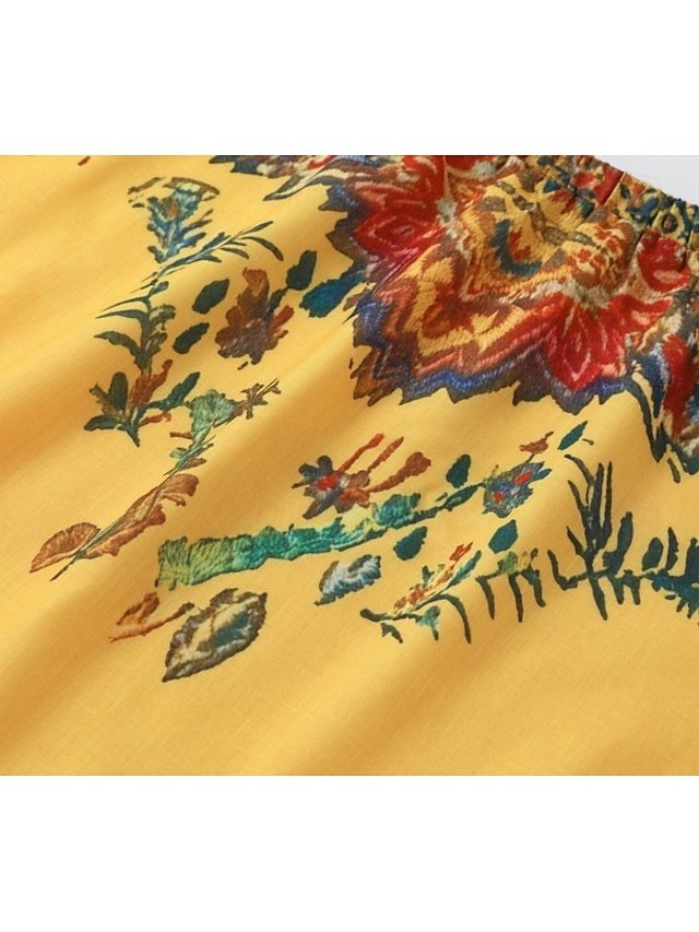 Boho Regular Floral Off Shoulder Long Sleeve Blouse - Image 2