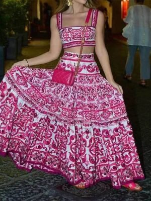 Boho Swing Floral Mid Rise Maxi Skirt - Image 1