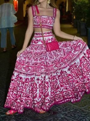 Boho Swing Floral Mid Rise Maxi Skirt - Image 2