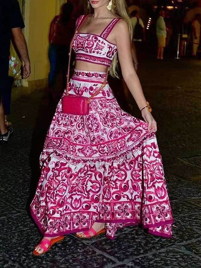 Boho Swing Floral Mid Rise Maxi Skirt - Image 3