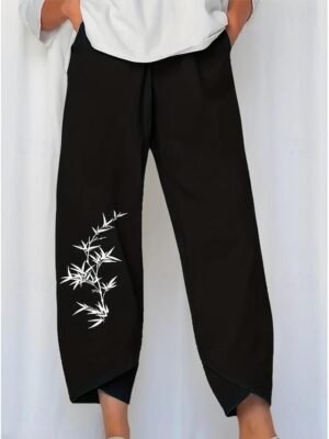 Boho Wide Leg Floral High Waist Ankle-Length Chinos - Image 11