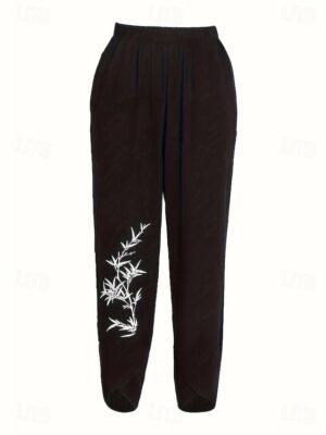 Boho Wide Leg Floral High Waist Ankle-Length Chinos - Image 12