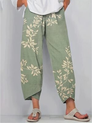Boho Wide Leg Floral High Waist Ankle-Length Chinos - Image 13